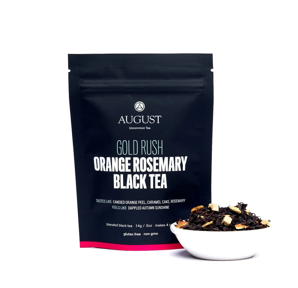 Da LBI Tea Gold Rush orange rosemary caramel black tea, 4-cup sample pack