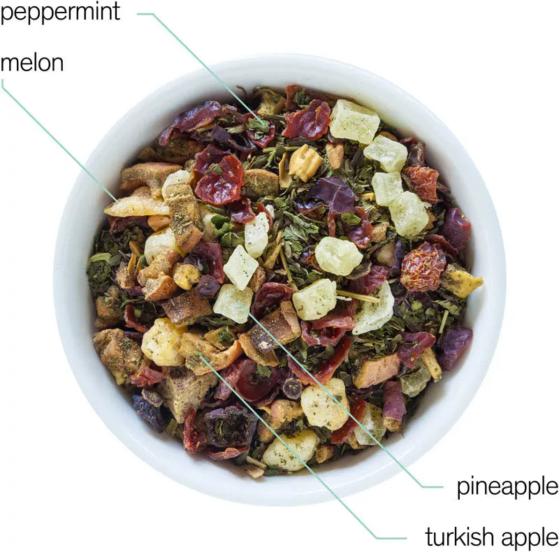 Capri – Honeydew Melon Mint Tea herbal tea by Da LBI Tea, view 8