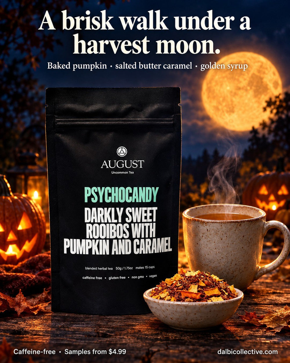 Psychocandy pumpkin caramel rooibos tea – fall campaign
