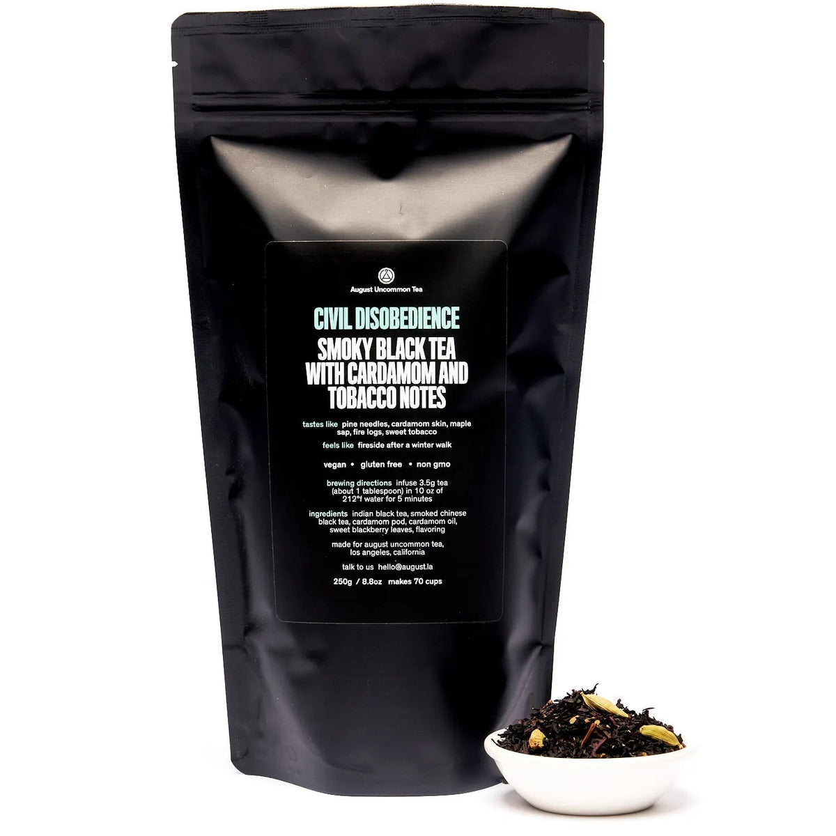 Da LBI Tea Civil Disobedience smoky cardamom black tea, 70-cup resealable pouch
