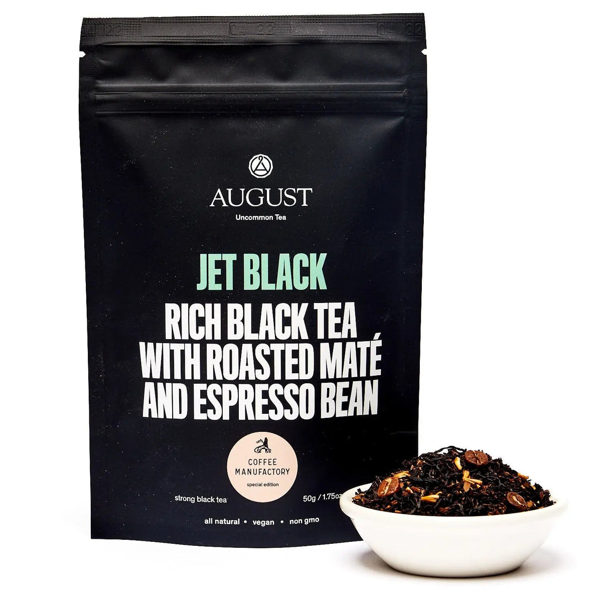 Da LBI Tea Jet Black roasty coffee black tea, 15-cup resealable pouch