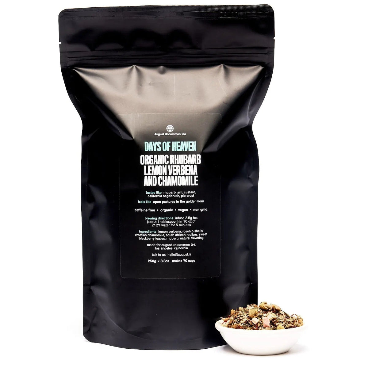 Da LBI Tea Days of Heaven rhubarb verbena chamomile tea, 70-cup resealable pouch