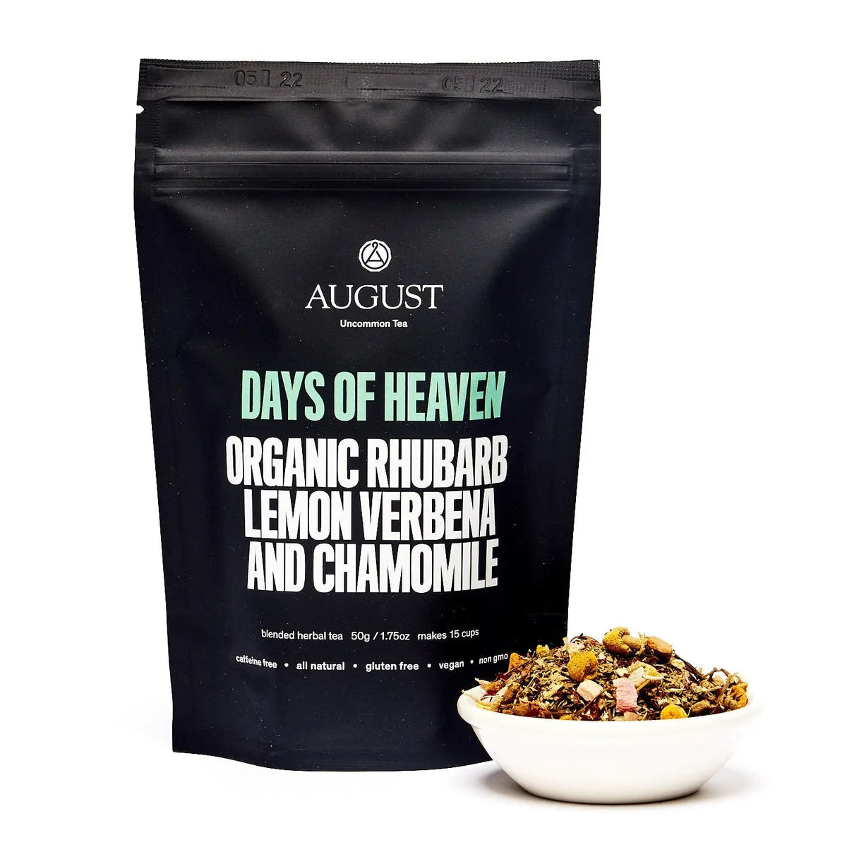 Da LBI Tea Days of Heaven rhubarb verbena chamomile tea, 15-cup resealable pouch