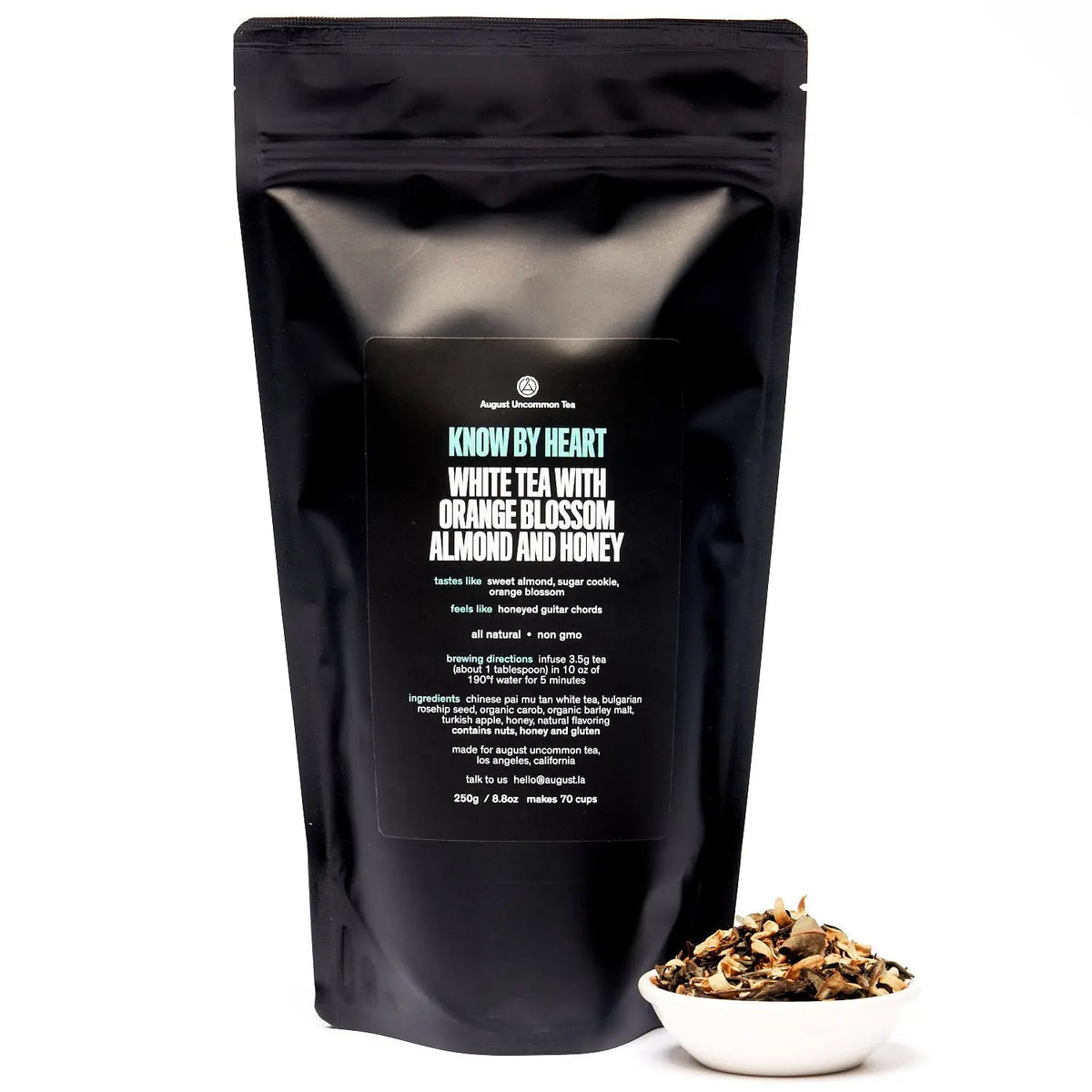Da LBI Tea Know by Heart orange blossom almond white tea, 70-cup resealable pouch