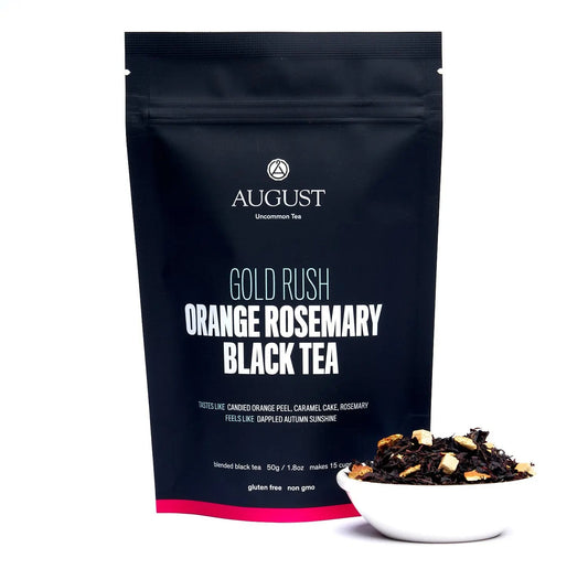 Da LBI Tea Gold Rush orange rosemary caramel black tea, 15-cup resealable pouch