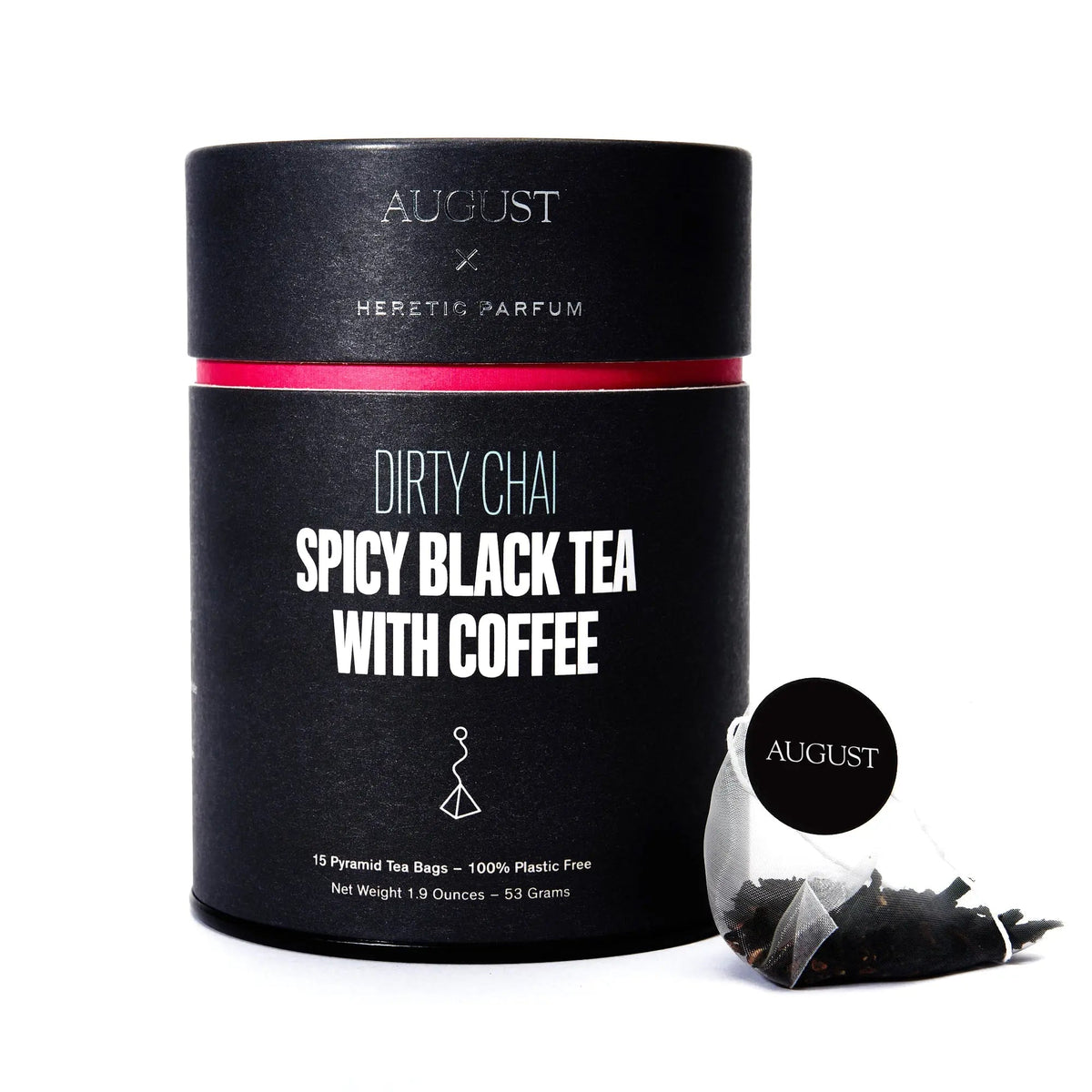 Da LBI Tea Dirty Chai spicy black tea with coffee, pyramid tea bags with resealable pouch