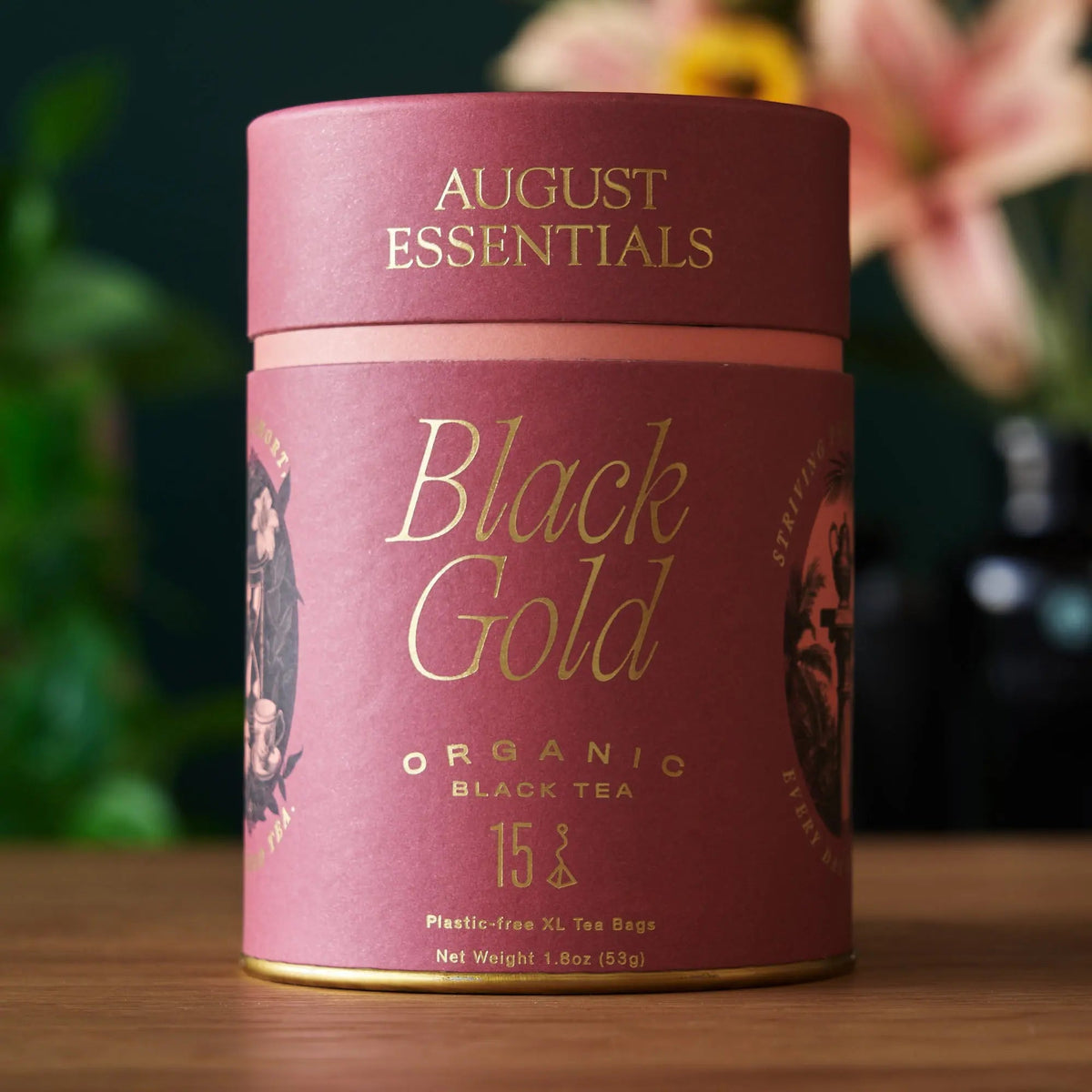 Da LBI Tea Essentials Black Gold Black Tea, pyramid tea bags with resealable pouch