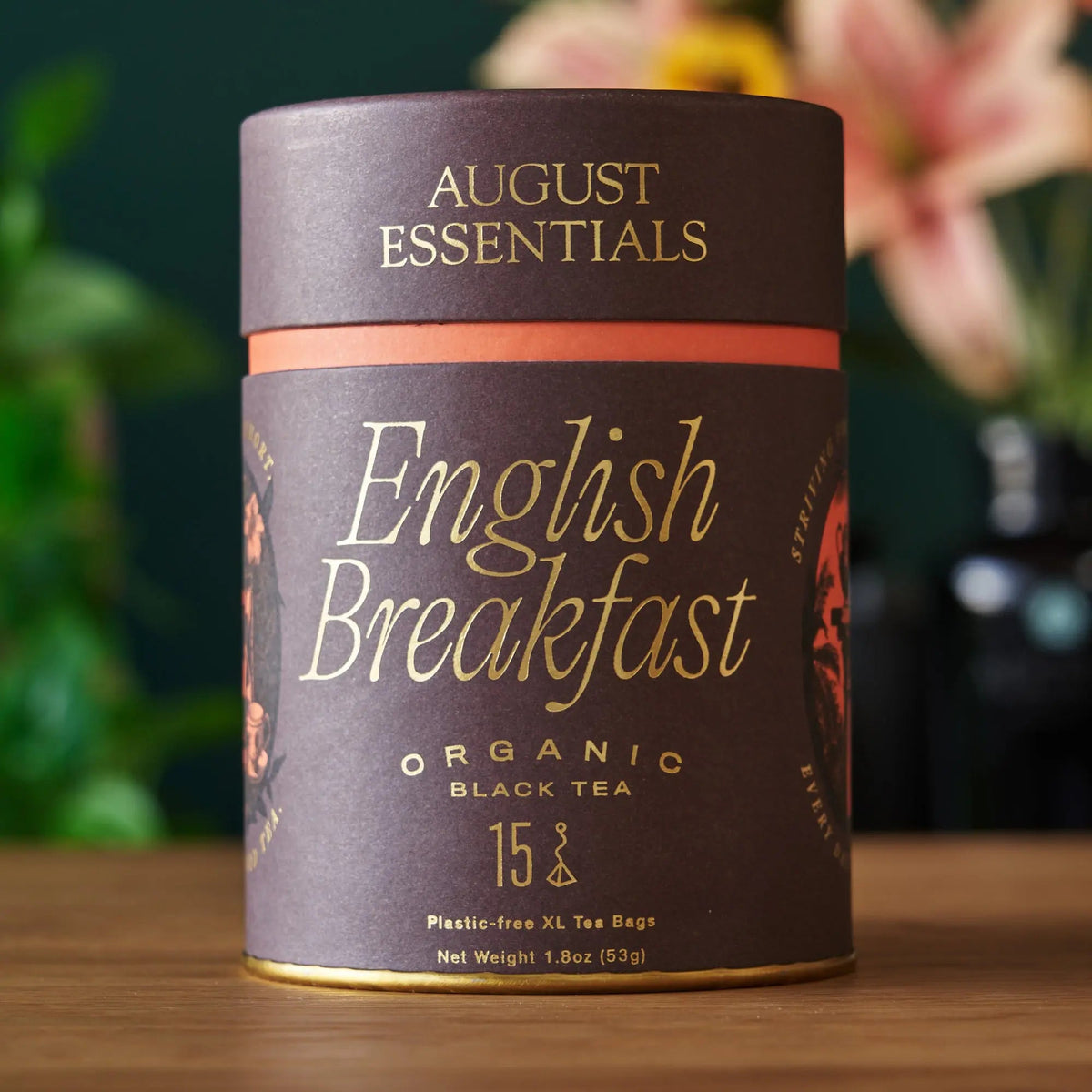 Da LBI Tea Essentials English Breakfast Black Tea, pyramid tea bags with resealable pouch