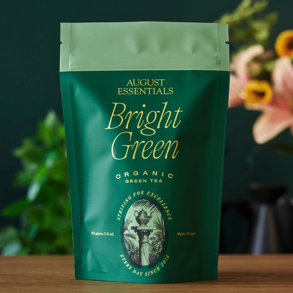 Da LBI Tea Essentials Bright Green Green Tea, 15-cup resealable pouch