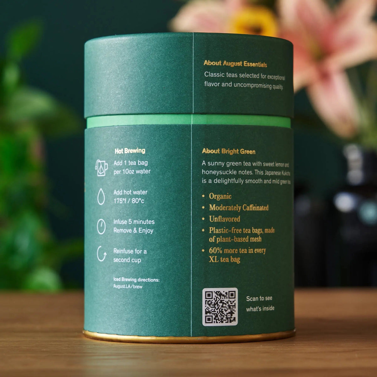 Essentials Bright Green Green Tea tea bags by Da LBI Tea, view 3