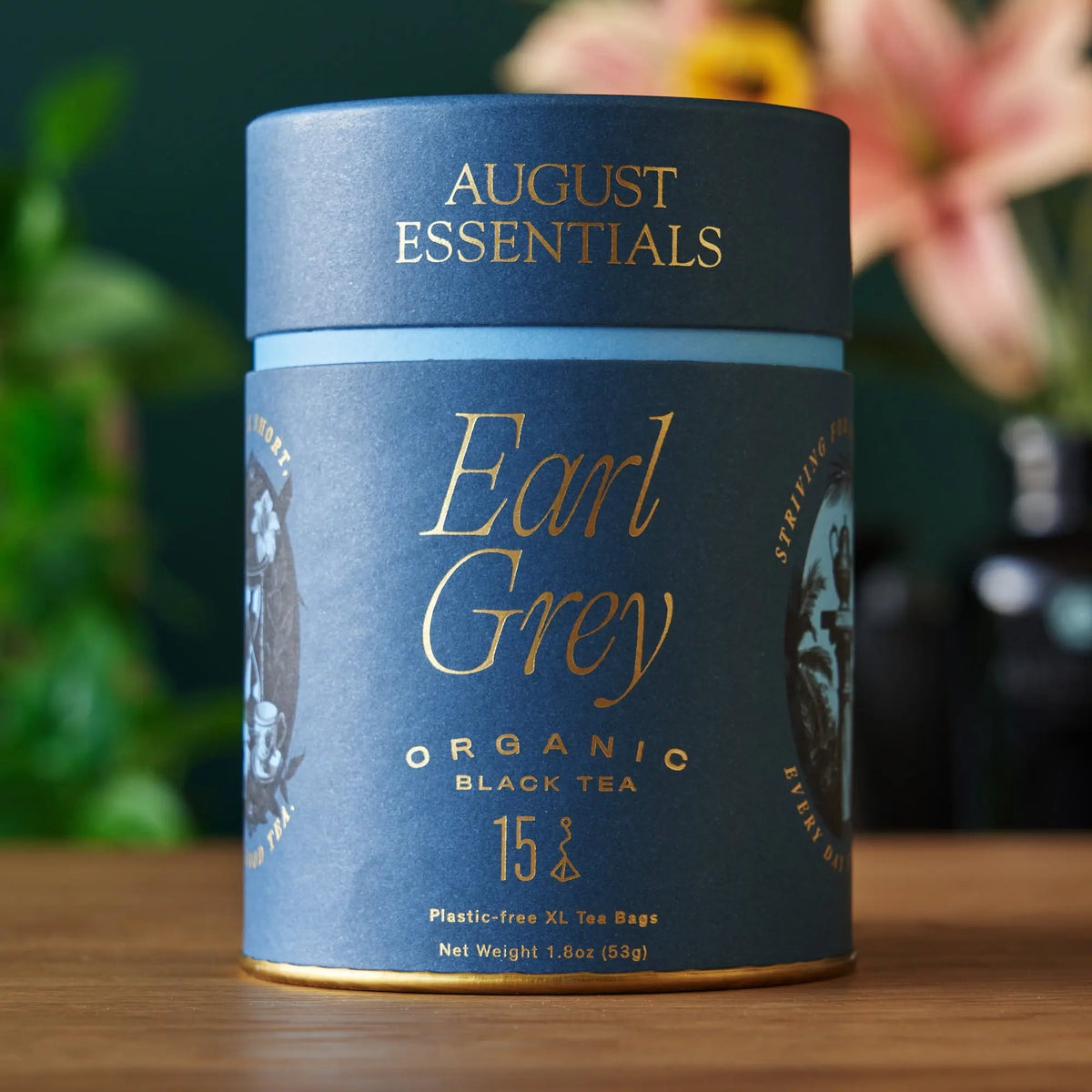 Da LBI Tea Essentials Earl Grey Black Tea, pyramid tea bags with resealable pouch