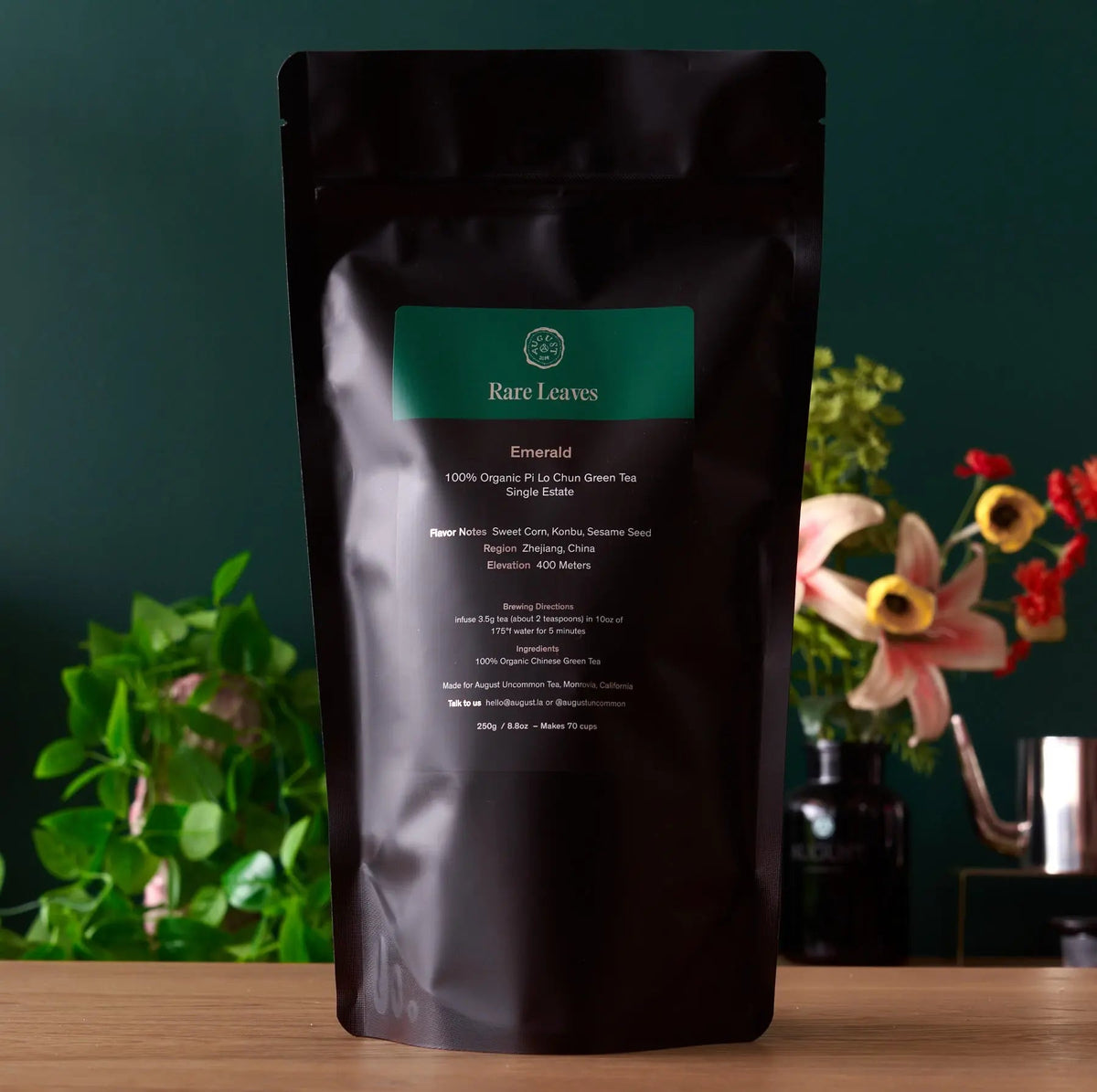 Da LBI Tea Rare Leaves Emerald single estate pi lo chun green tea, 70-cup resealable pouch