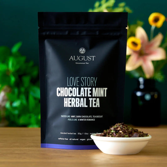 Da LBI Tea Love Story chocolate mint herbal tea, 15-cup resealable pouch
