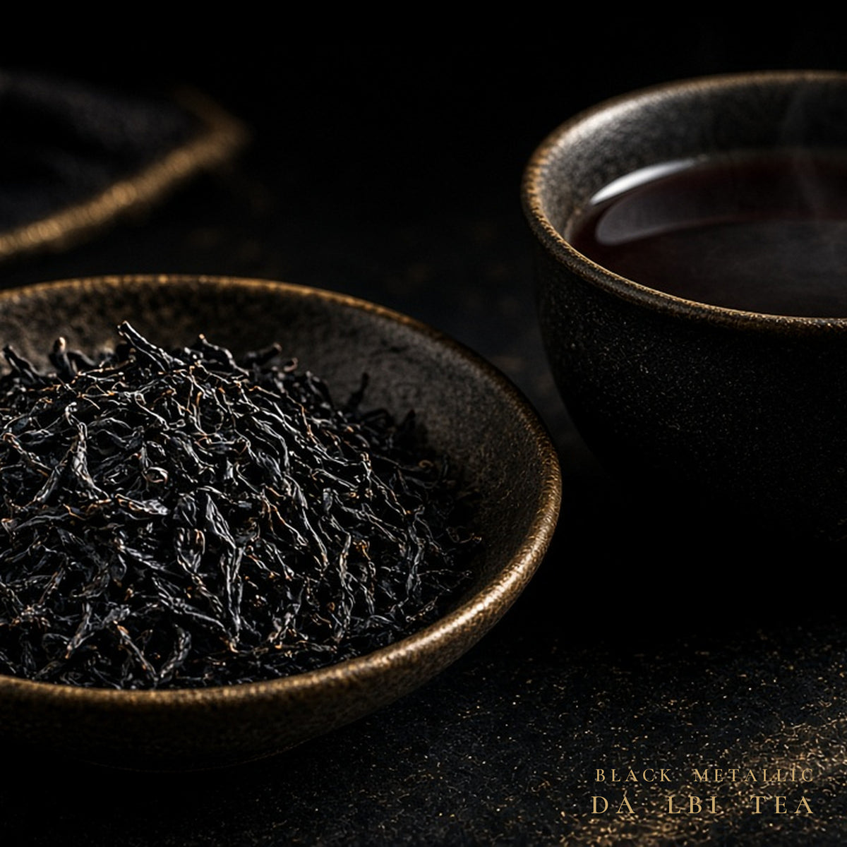 Da LBI Tea Black Metallic violet elderberry black tea, product shot with packaging